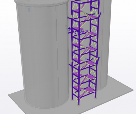 PROMER CON.ENG.INC. FINE ORE BIN STAIR TOWER, TENSION PLATFORM AND CONVEYOR